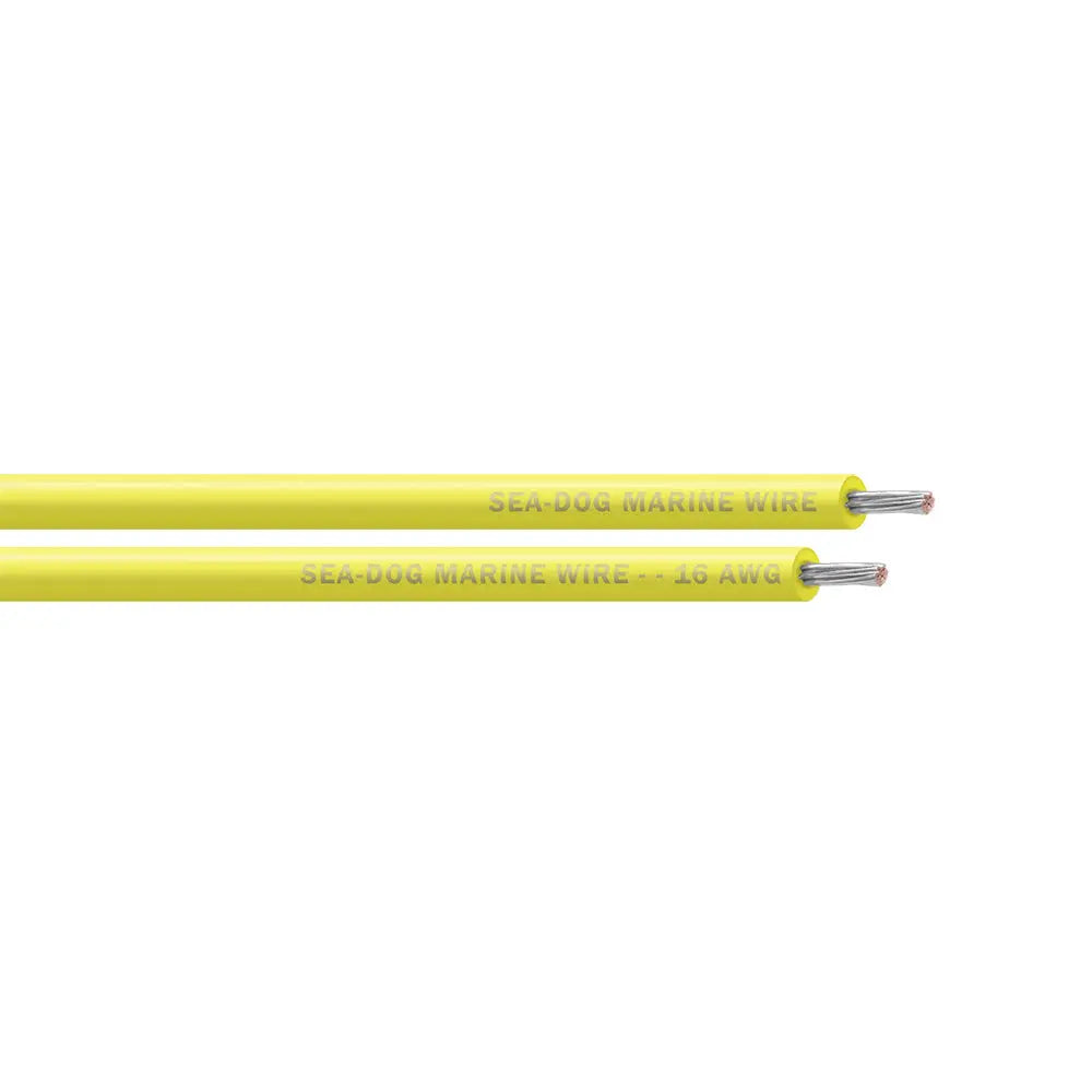 Sea-Dog 16 AWG Yellow Primary Marine Wire, 250 Feet - Tinned Copper Stranded Cable for Marine Applications