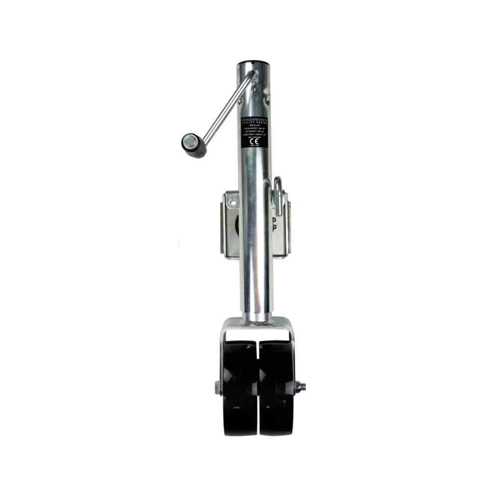 Powerwinch Utility Series 1500lb Weld-On Double Wheel Trailer Jack in Zinc