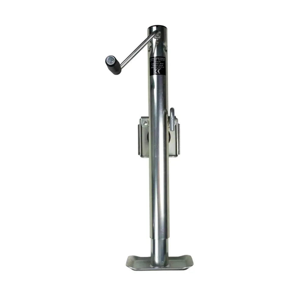 Powerwinch Utility Series Weld-On Trailer Jack - 2500 lb Capacity, Zinc Plated Flat Plate Mount