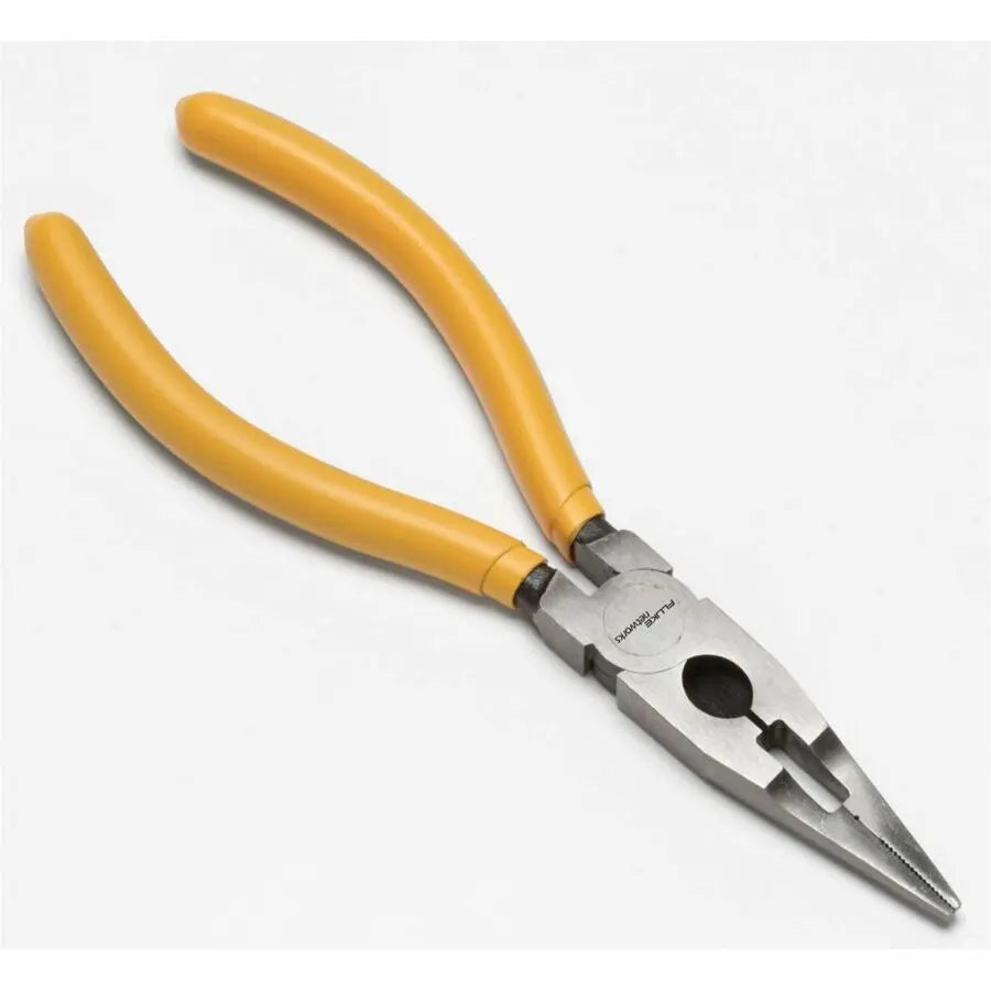 Fluke Networks 11294000 Need-L-Lock Crimping Pliers – 6.5 inch multi-tool for wire crimping, cutting, stripping, and needle-nose work