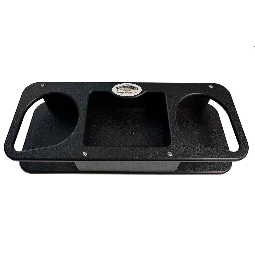 Deep Blue Marine Double Cup Holder with Suction Cups - Black, Part MB-2B