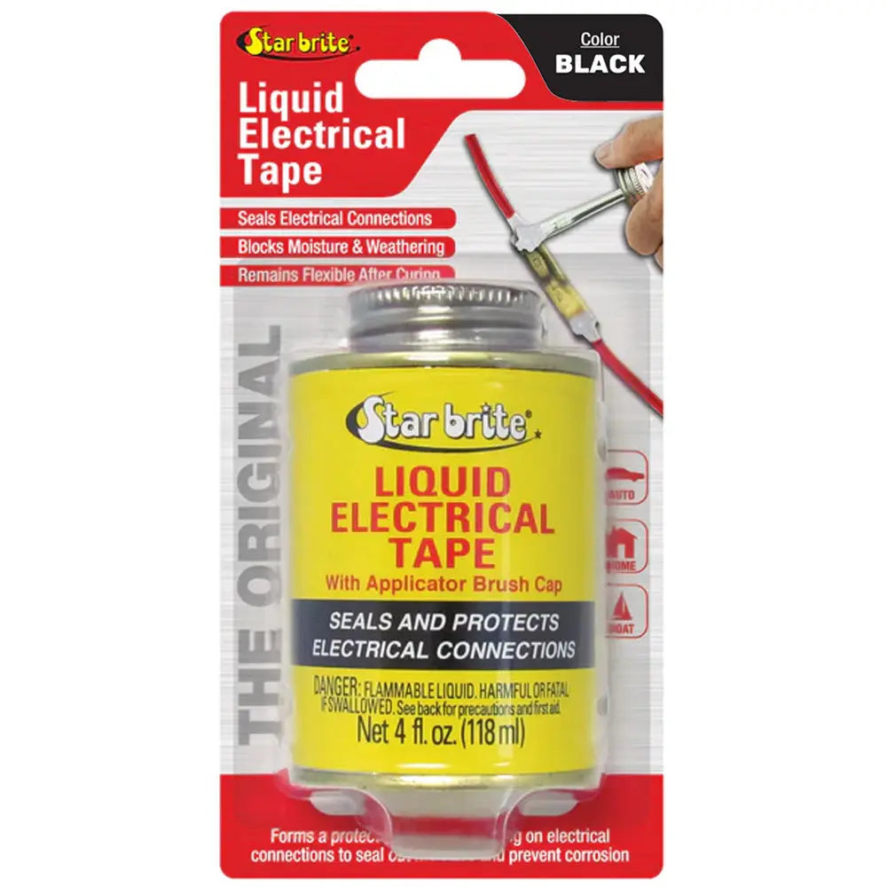 Star brite Liquid Electrical Tape - Black, 4 oz - Waterproof and UV-Resistant Sealant for Electrical Connections