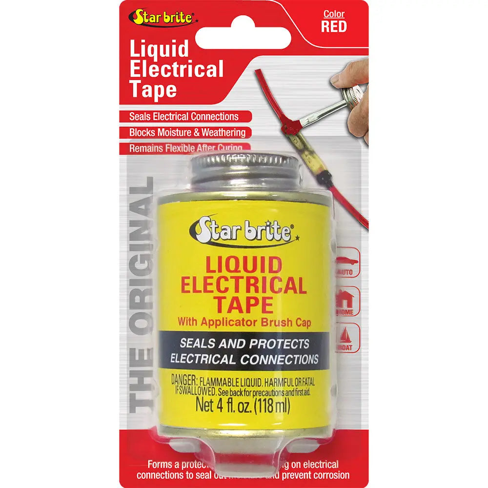 Star brite Liquid Electrical Tape - Red, 4 oz – Waterproof and UV-Resistant Sealant for Marine and Outdoor Wiring