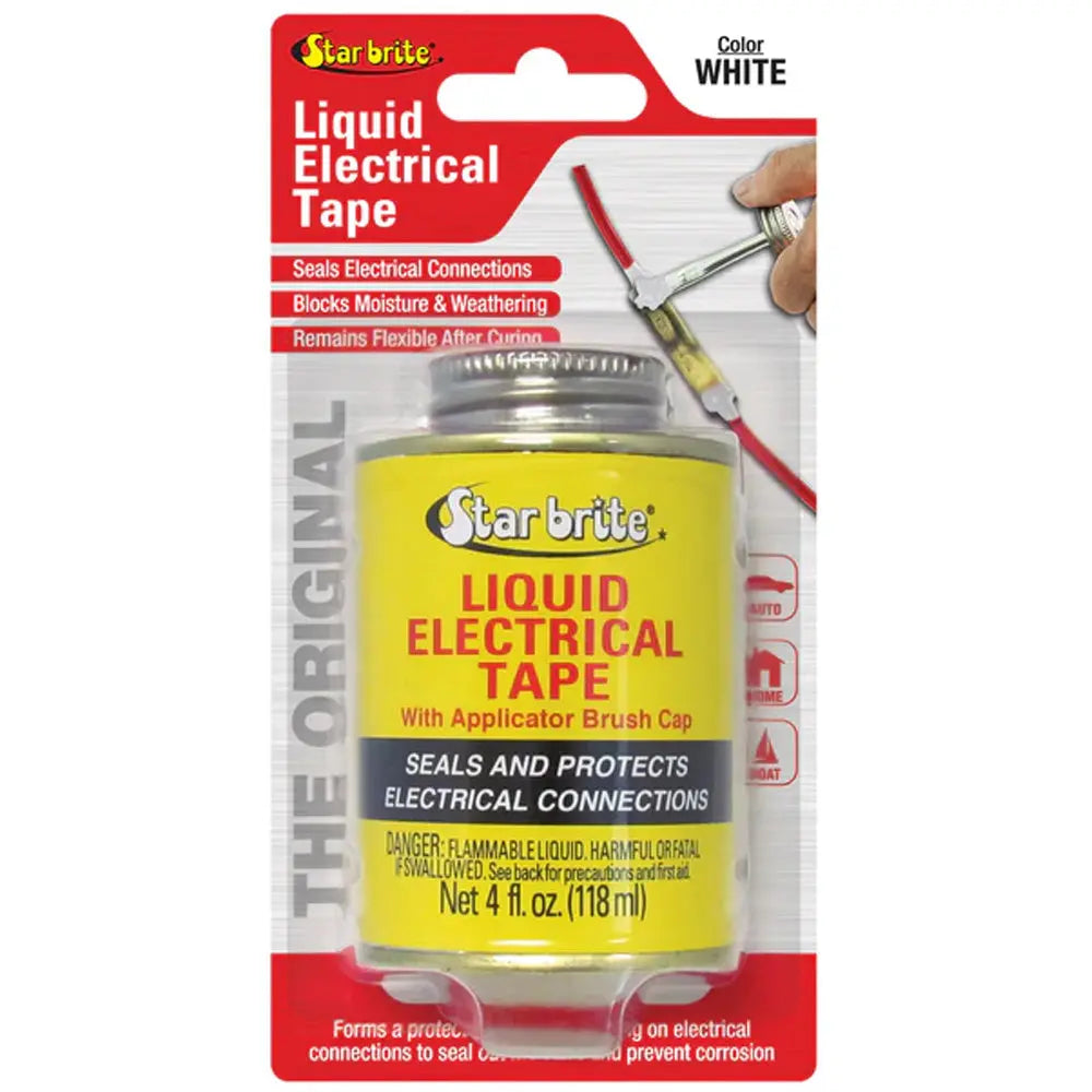 Star brite Liquid Electrical Tape - White, 4 oz - Waterproof, UV-Resistant Coating for Electrical Repairs