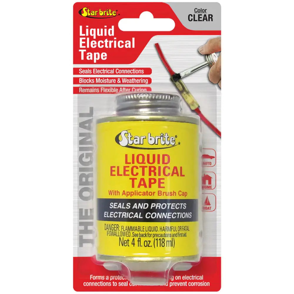 Star brite Liquid Electrical Tape - Clear, 4 oz for Waterproof & UV-Resistant Sealant