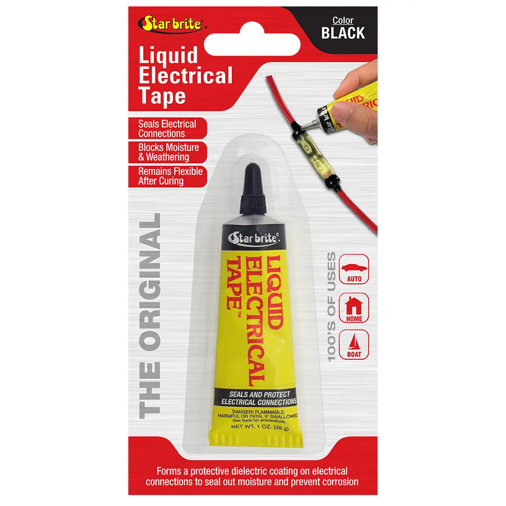 Star brite Liquid Electrical Tape Black - 1 oz for Waterproof Electrical Sealing