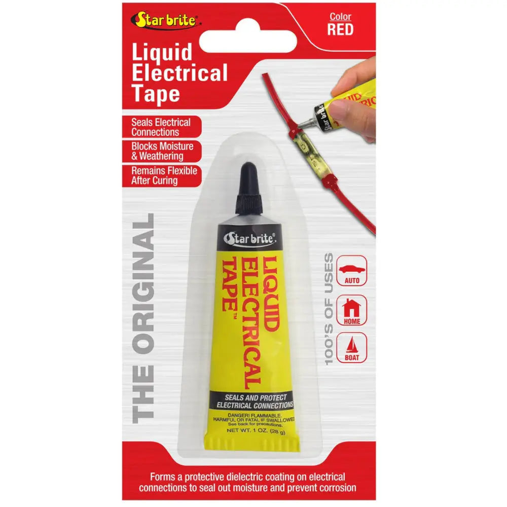 Star brite Liquid Electrical Tape - Red, 1 oz for Waterproof and UV-Resistant Electrical Protection