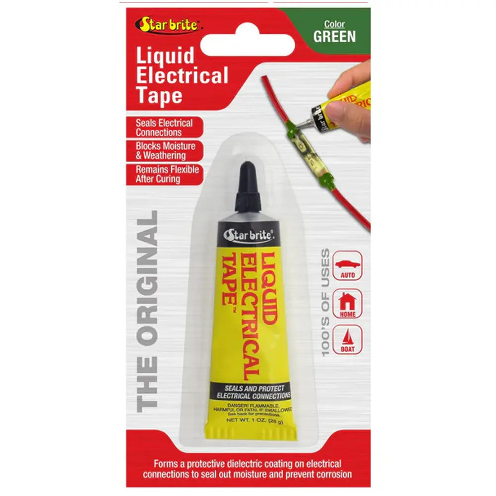 Star brite Liquid Electrical Tape - Green, 1 oz - Waterproof and UV-Resistant Sealant for Electrical Connections