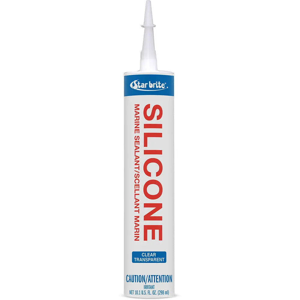 Star brite Marine Silicone Sealant - Clear, 10.3 oz - Waterproof and Flexible Sealant for Marine and Home Use