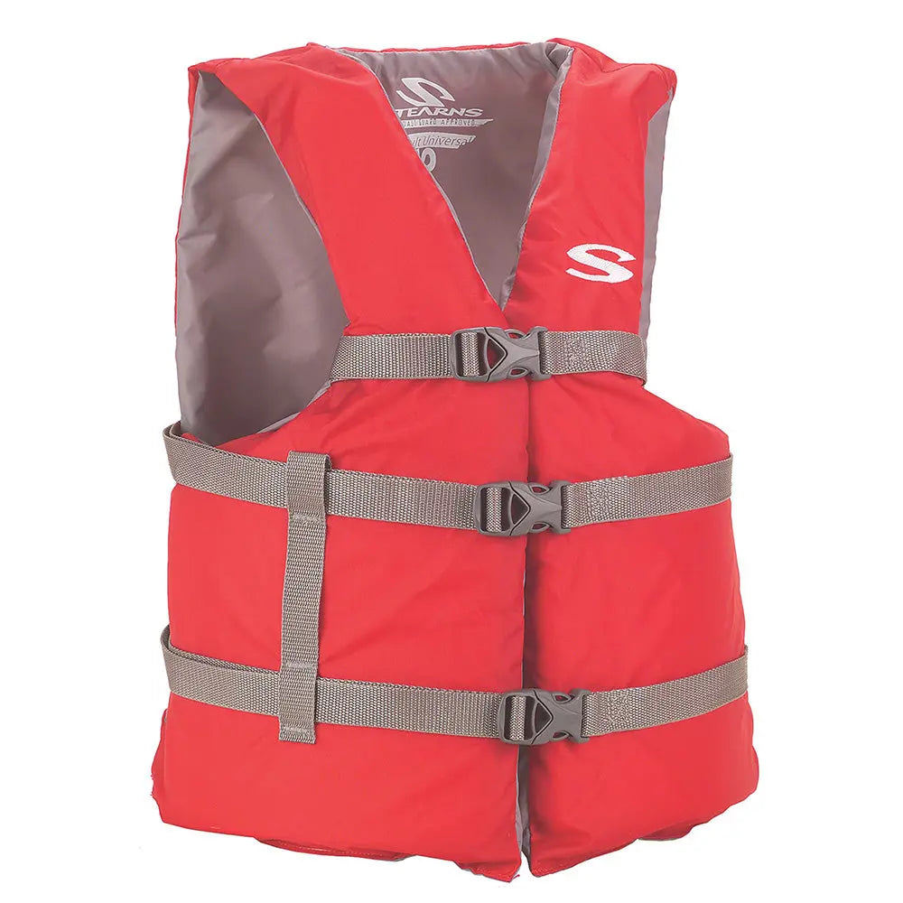 Stearns Adult Classic Red PFD Life Vest - Universal Fit for Safe Water Recreation