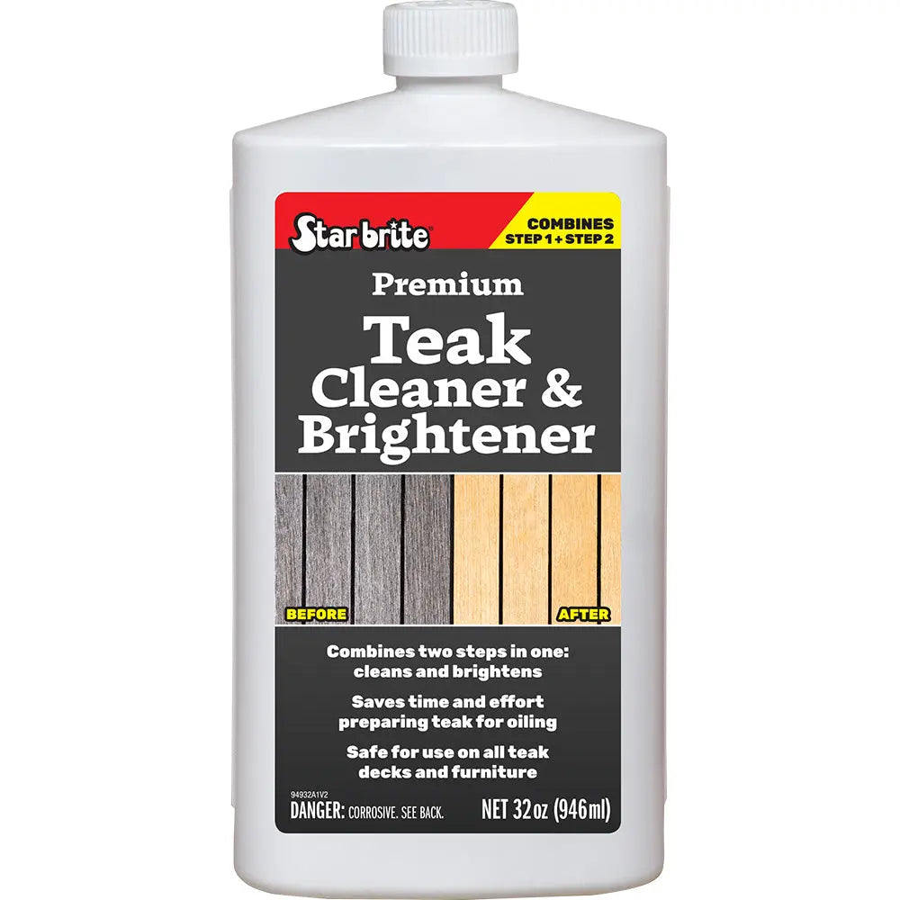Star brite Premium Teak Cleaner & Brightener - 32 oz - Restore & Enhance Wood Grain