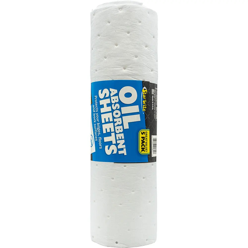 Star brite High-Efficiency Oil Absorbent Sheets 5-Pack for Marine and Workshop Use