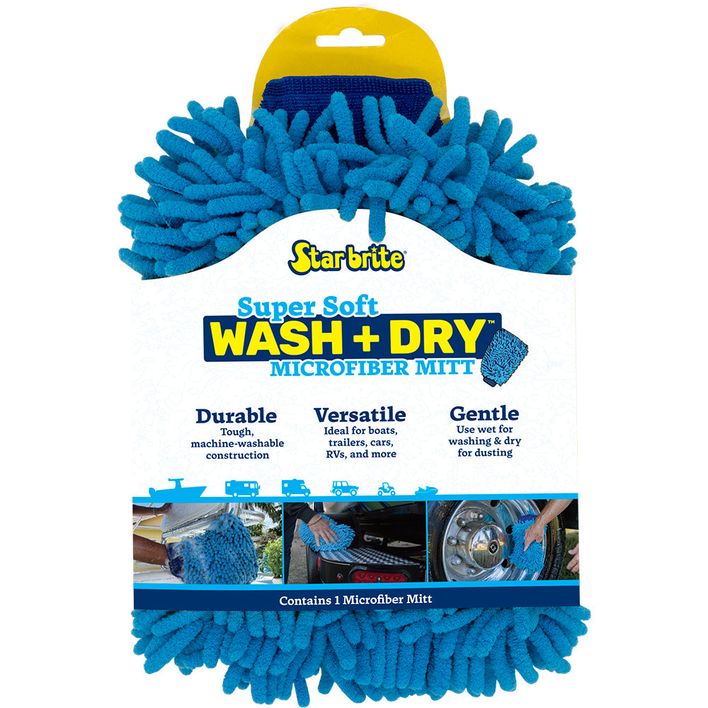 Star brite Microfiber Reggae Wash Mitt Part 40105 – Machine Washable, Scratch-Free Cleaning Tool for Cars, Boats, and Home Surfaces