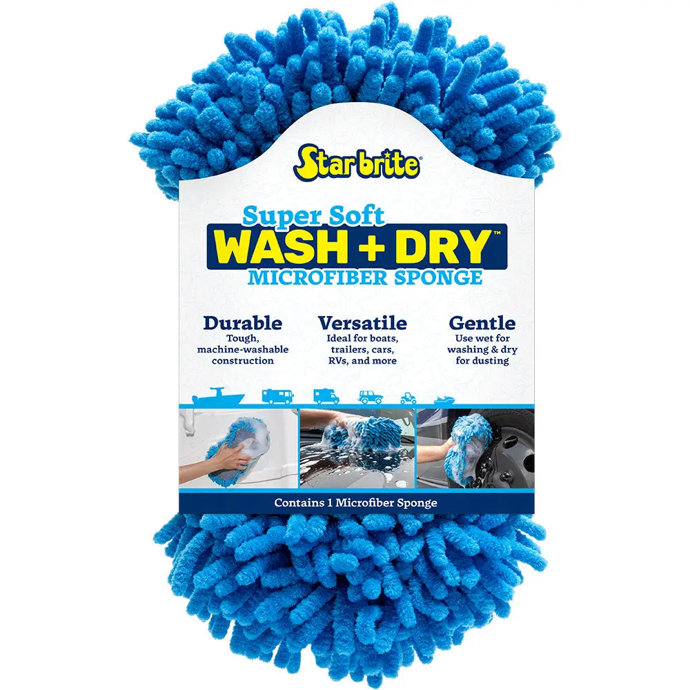 Star Brite Microfiber Reggae Sponge - Blue Dual-Sided Cleaning & Dusting Tool