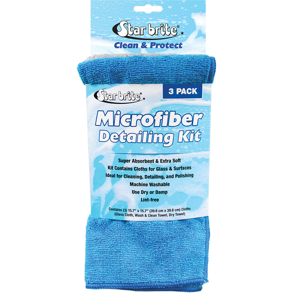Star brite Microfiber Detailing Kit 40079, 3-Pack Cleaning Cloths