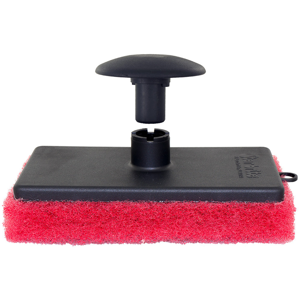 Star brite All-Purpose Medium (Red) Scrubber Pad with Ergonomic Handle - Versatile Cleaning Tool