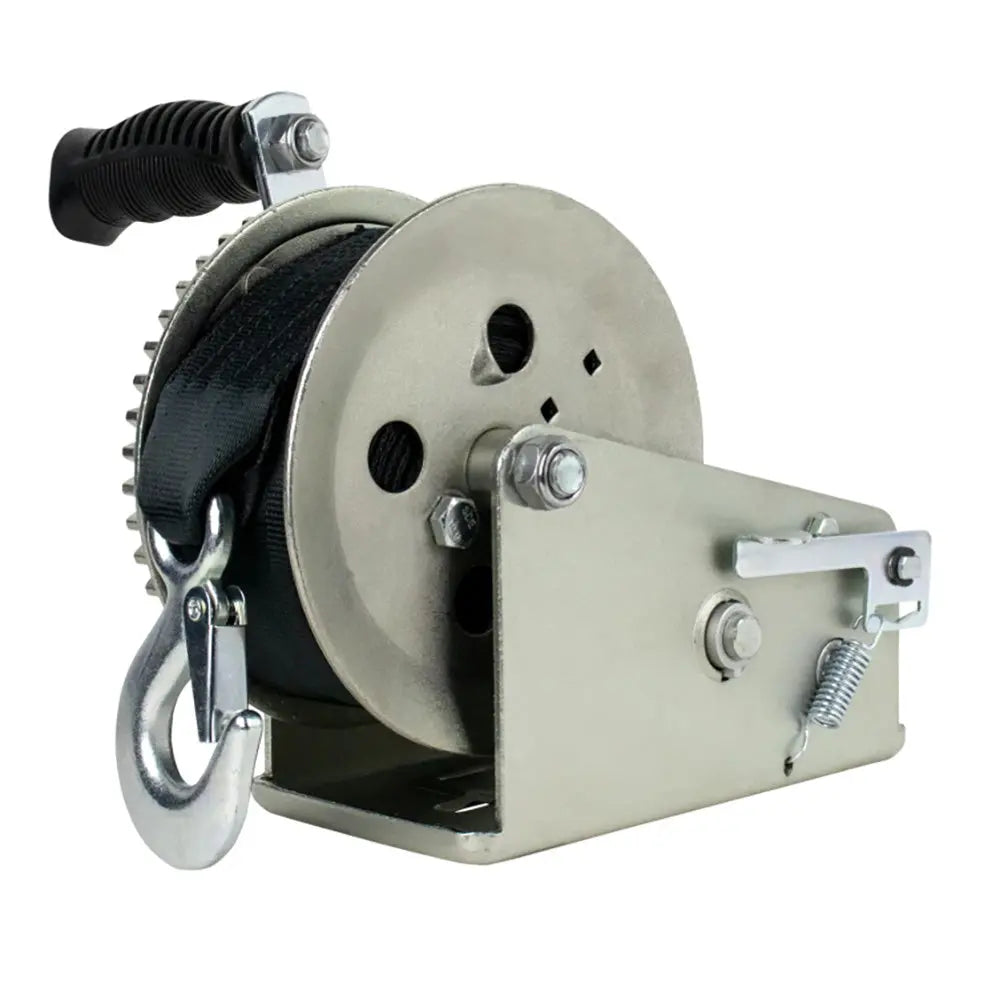 Powerwinch Utility Series 1,800 lb Two-Speed Winch with 6-Inch Crank Arm - Zinc Finish