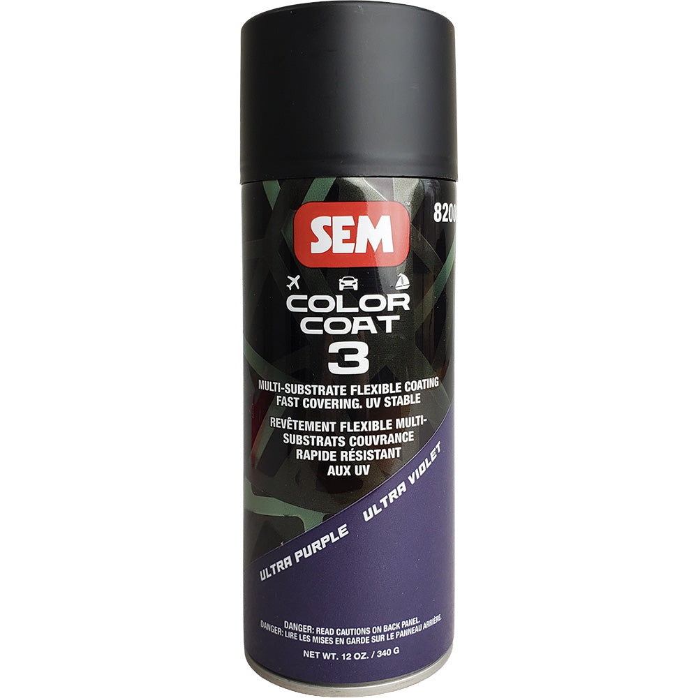 SEM Color Coat 3 Ultra Purple 12 oz - Flexible, Fade-Resistant Automotive Coating