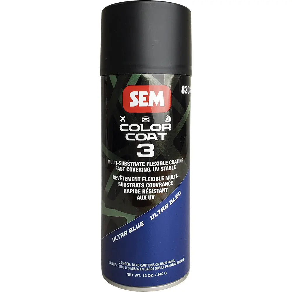 SEM Color Coat 3 Ultra Blue 12 oz - Flexible, Fade-Resistant Coating for Automotive and More