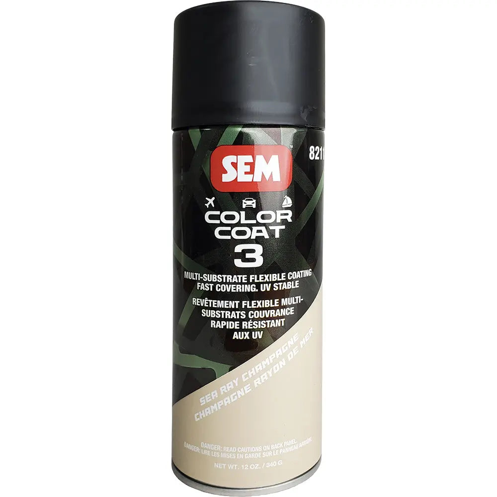 SEM Color Coat 3 Sea Ray Champagne 12 oz - Flexible UV-Resistant Coating for Automotive and Interior Surfaces