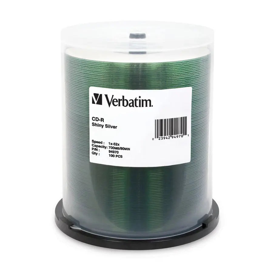 Verbatim America, LLC CD-R 700MB 52X Shiny Silver Spindle - 100 Pack