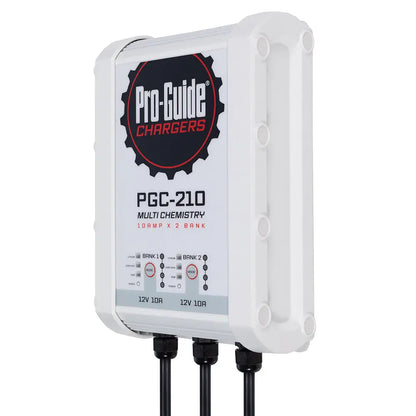 Pro-Guide Batteries PGC-210 2 Bank On-Board Battery Charger - 12V 10-Amp for Lead Acid, AGM, and Lithium Batteries