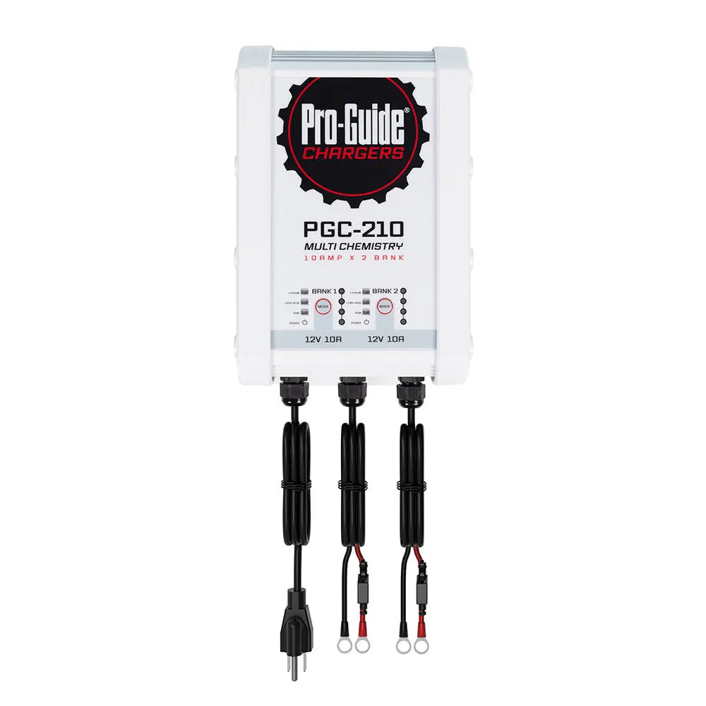 Pro-Guide Batteries PGC-210 2 Bank On-Board Battery Charger - 12V 10-Amp for Lead Acid, AGM, and Lithium Batteries