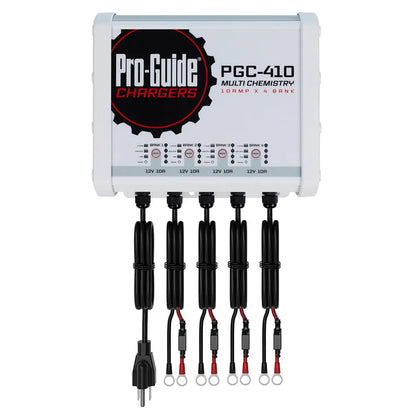 Pro-Guide Batteries PGC-410 4 Bank 12V On-Board Battery Charger – 40 Amp with Intelligent Charging and Multi-Profile Support