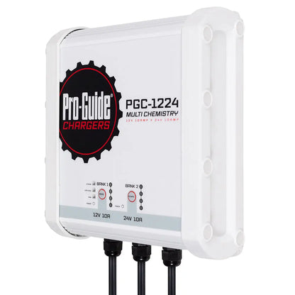 Pro-Guide Batteries PGC-1224 2 Bank On-Board Battery Charger for 12V and 24V Lithium, AGM, and Lead Acid Batteries