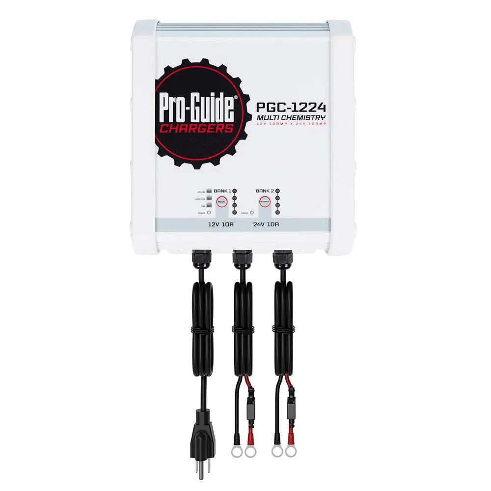 Pro-Guide Batteries PGC-1224 2 Bank On-Board Battery Charger for 12V and 24V Lithium, AGM, and Lead Acid Batteries