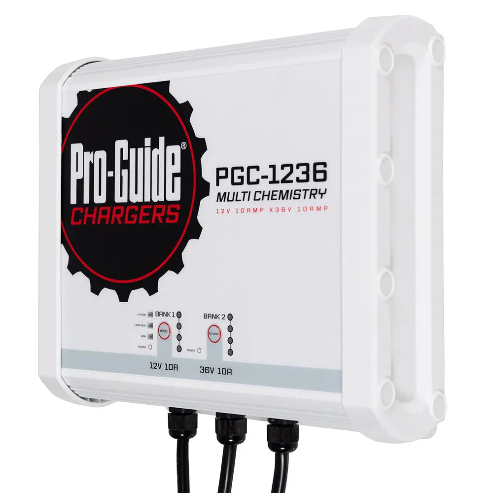 Pro-Guide Batteries 2 Bank On-Board Battery Charger PGC-1236 for 12V and 36V Lithium, AGM, and Lead Acid Batteries