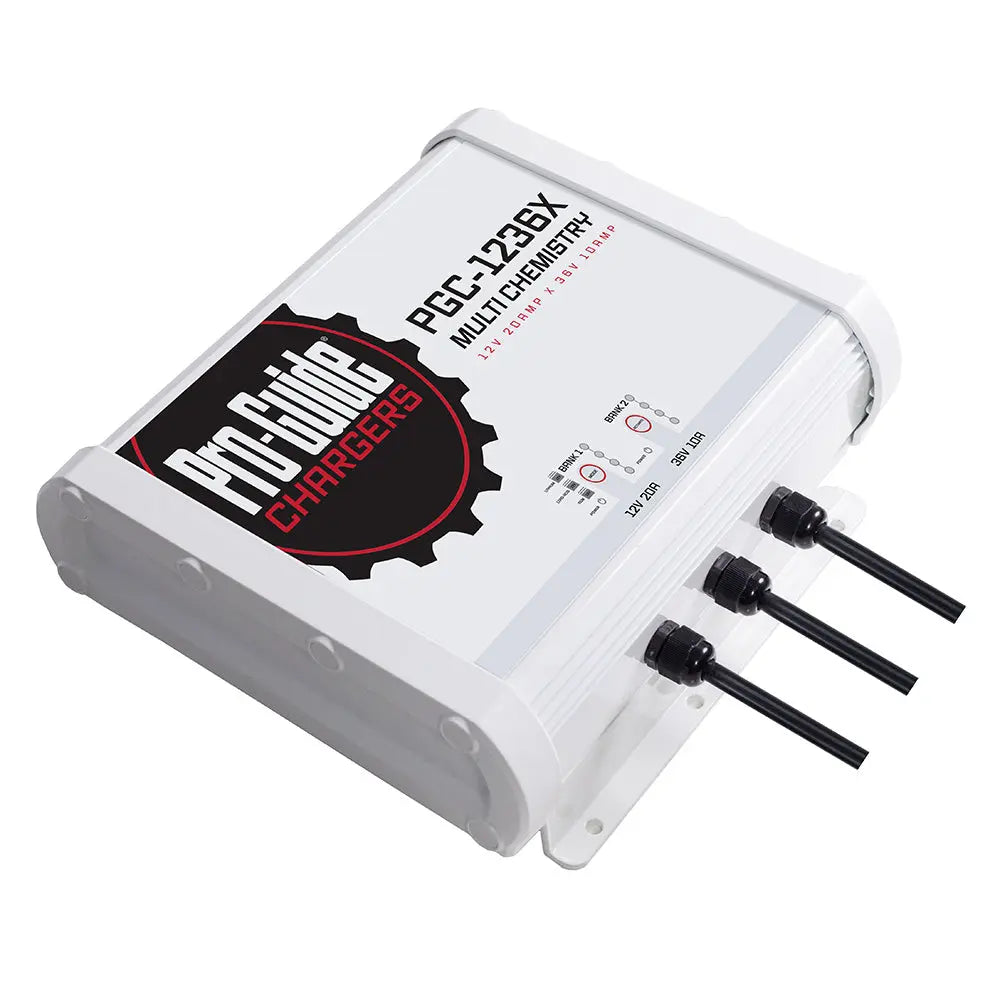 Pro-Guide Batteries PGC-1236X 2 Bank On-Board Battery Charger for 12V Lead Acid, AGM, and 36V Lithium Batteries