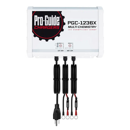 Pro-Guide Batteries PGC-1236X 2 Bank On-Board Battery Charger for 12V Lead Acid, AGM, and 36V Lithium Batteries