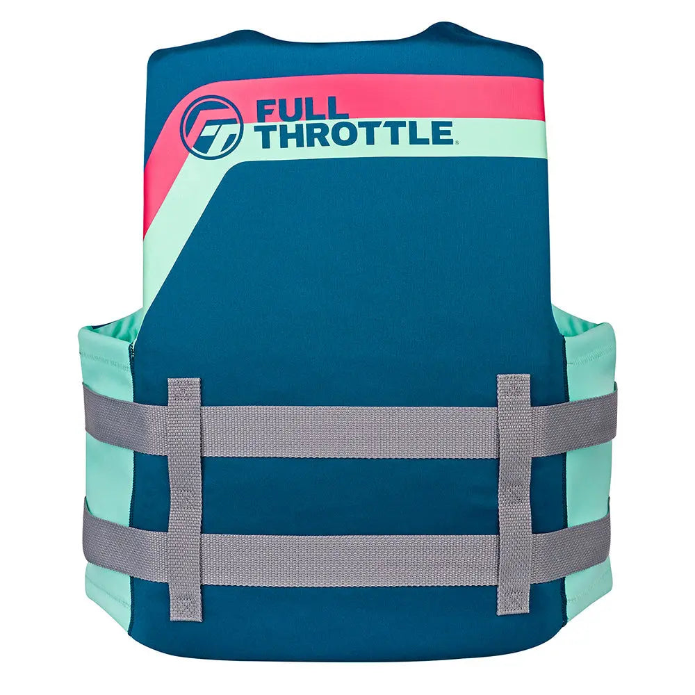 Full Throttle Adult Rapid-Dry Life Jacket L/XL - Aqua for Watersports Safety