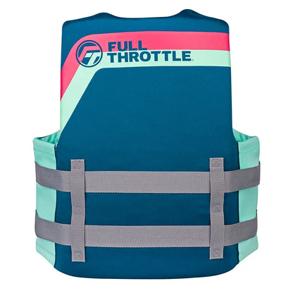 Full Throttle Adult Rapid-Dry Life Jacket L/XL - Aqua for Watersports Safety