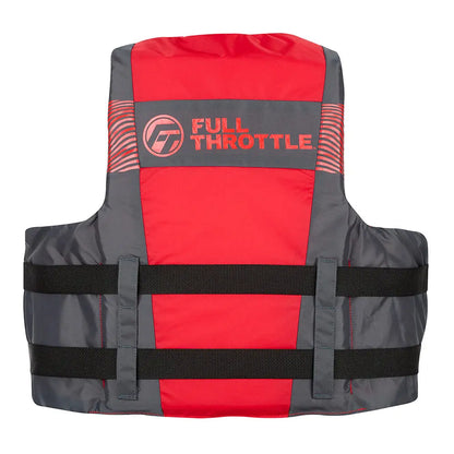 Full Throttle Adult Nylon Life Jacket 2X/4X Black and Red