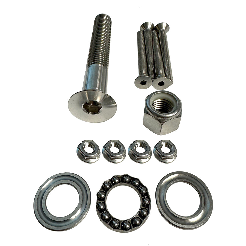 Sea Swivel Replacement Mount Hardware Kit with 5-inch Main Bolt, Nut, Bearing, and Mounting Hardware Package