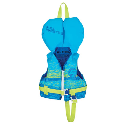 Full Throttle Infant Nylon Life Jacket - Aqua and Neon Green