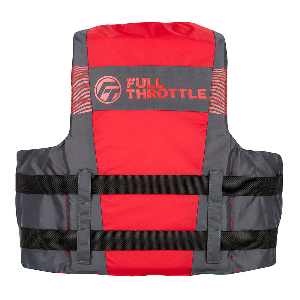 Full Throttle Adult Nylon Life Jacket S/M Black and Red