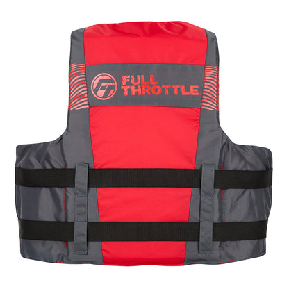 Full Throttle Adult Nylon Life Jacket S/M Black and Red