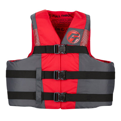 Full Throttle Adult Nylon Life Jacket S/M Black and Red