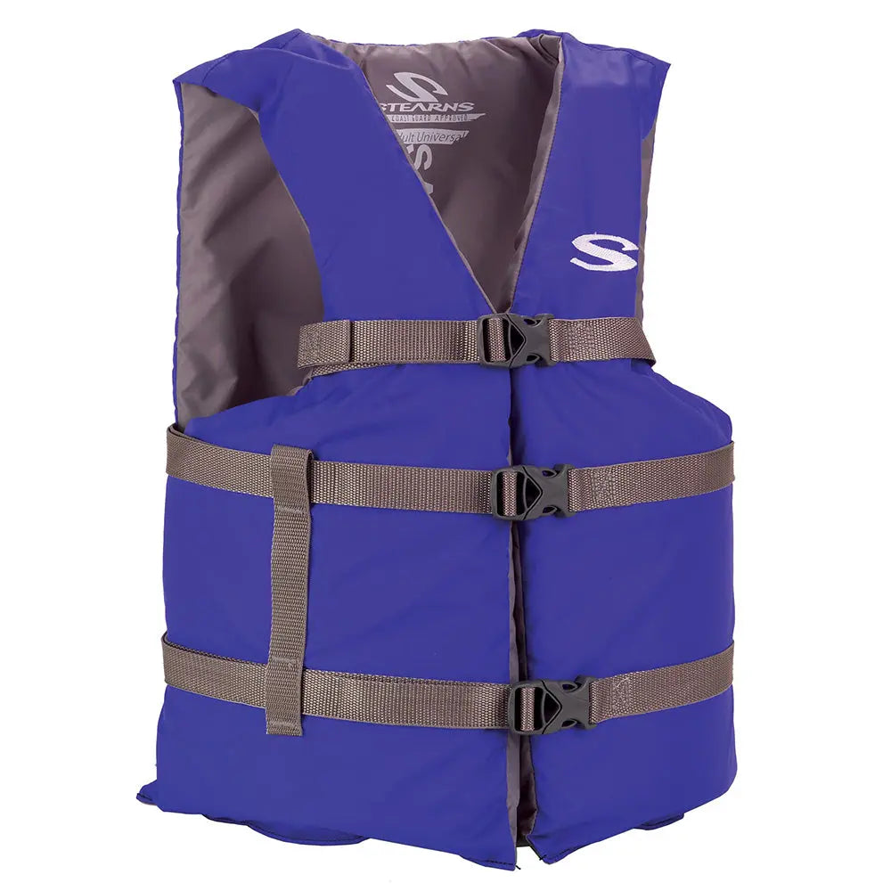 Stearns Adult Life Vest USCG Approved Type III PFD - Blue Oversized Fit
