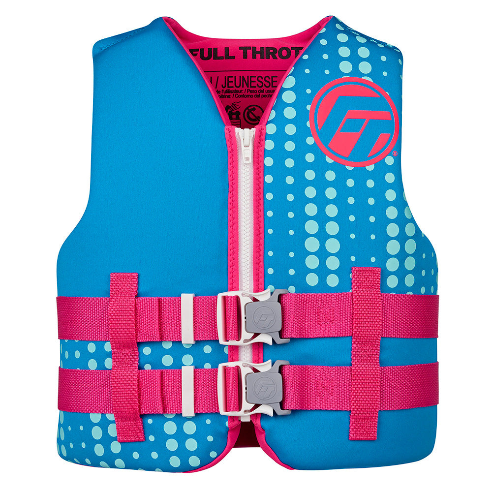 Full Throttle Youth Rapid-Dry Life Jacket - Aqua, Part #142100-505-002-27