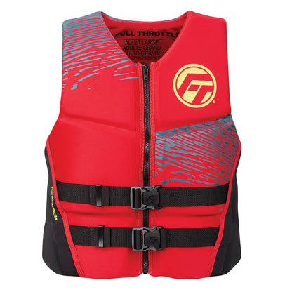 Full Throttle Men's Rapid-Dry Flex-Back Life Jacket - Large Red/Black