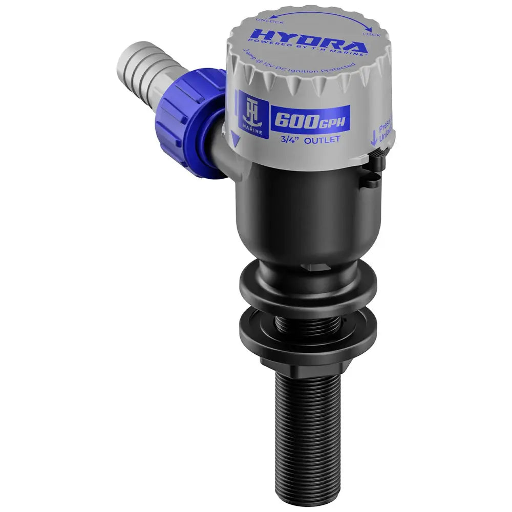 T-H Marine HYDRA Livewell Pump 600 GPH 12V Long Nozzle – Reliable Marine Livewell Circulation