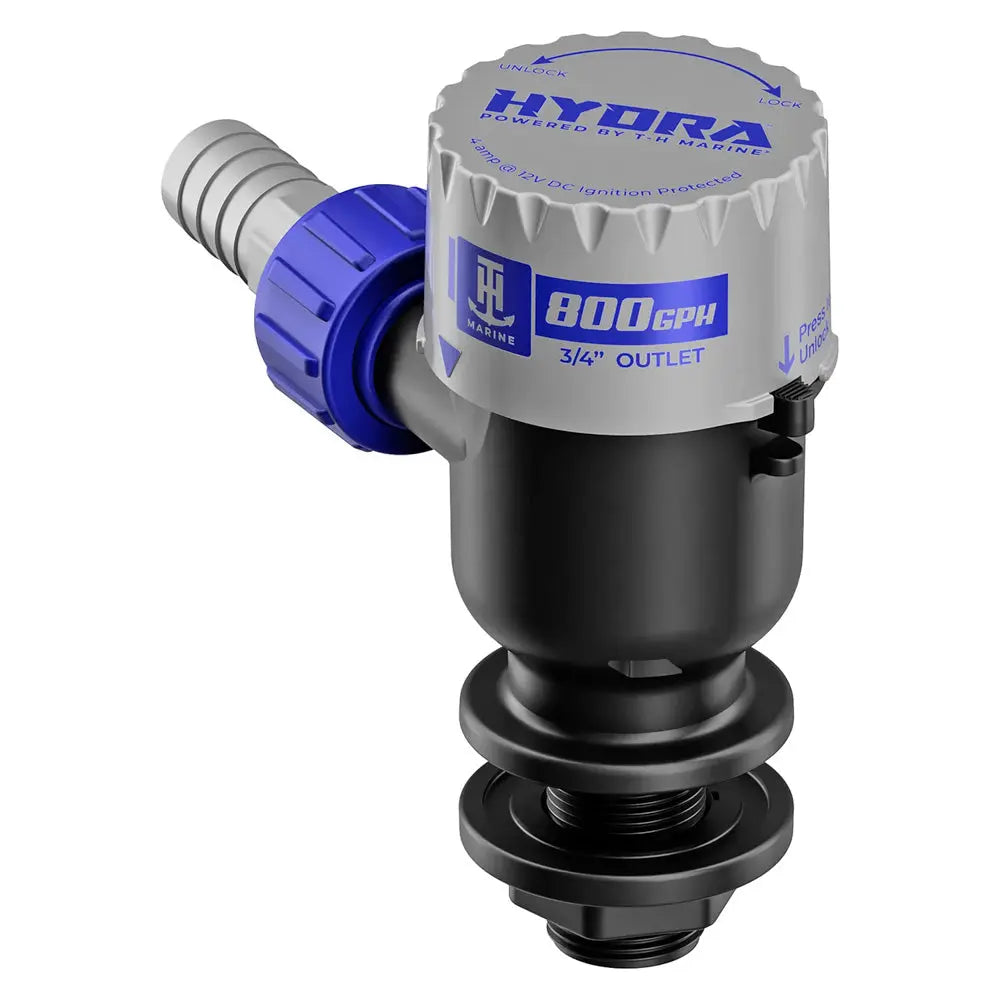 T-H Marine HYDRA Livewell Pump 800 GPH 12V Short Nozzle - Reliable Marine Livewell Circulation