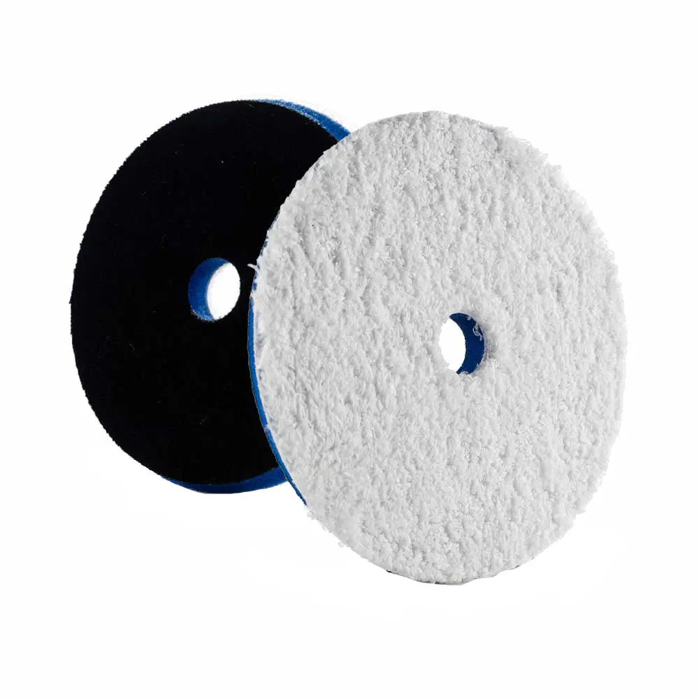 Lake Country HDO Heavy Cutting Microfiber Pad 6.5 inch – Blue Foam with White Microfiber