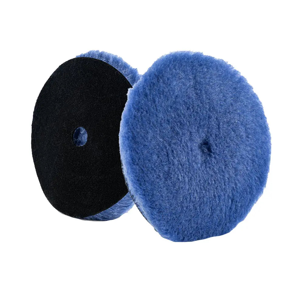 Lake Country Blue Hybrid Wool with Center Hole 6.25 Inch x 1 Inch – Premium Cutting and Polishing Pad