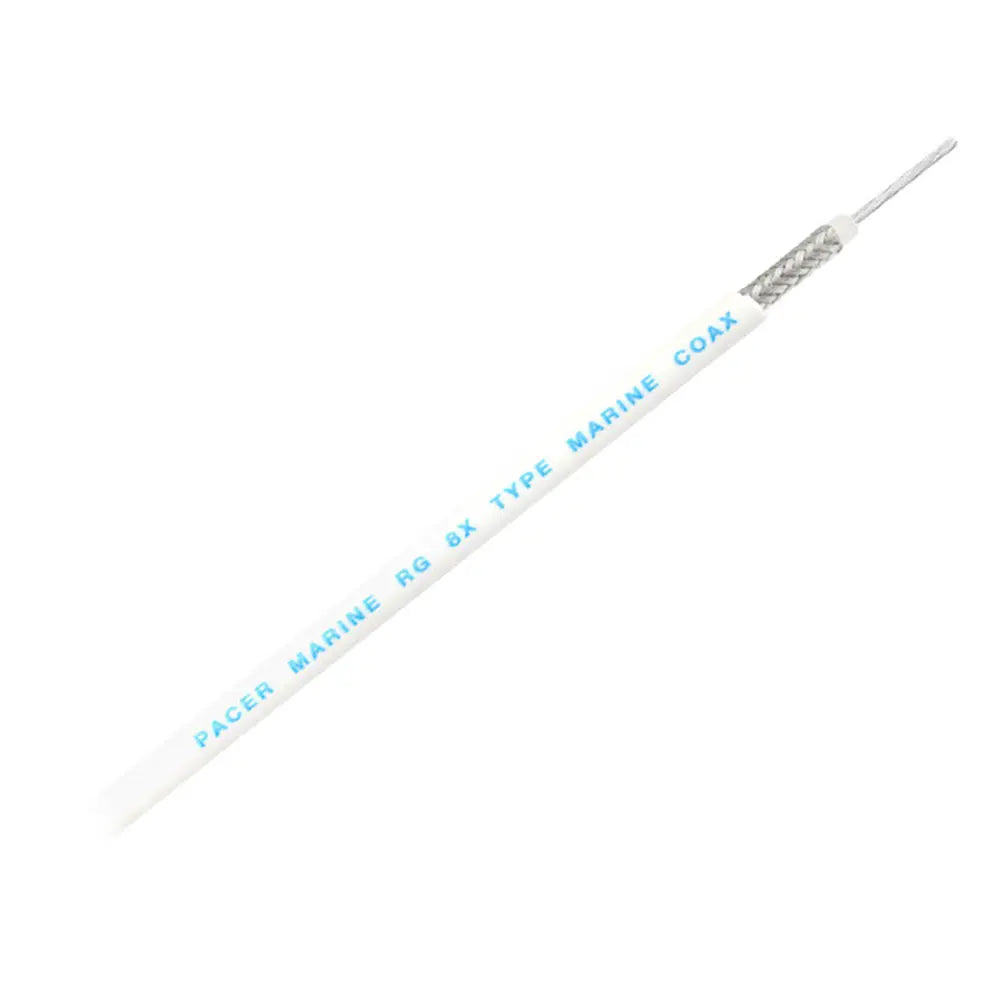Pacer RG8XW Coax Cable - 200 Feet, White - High-Performance Communications Cable