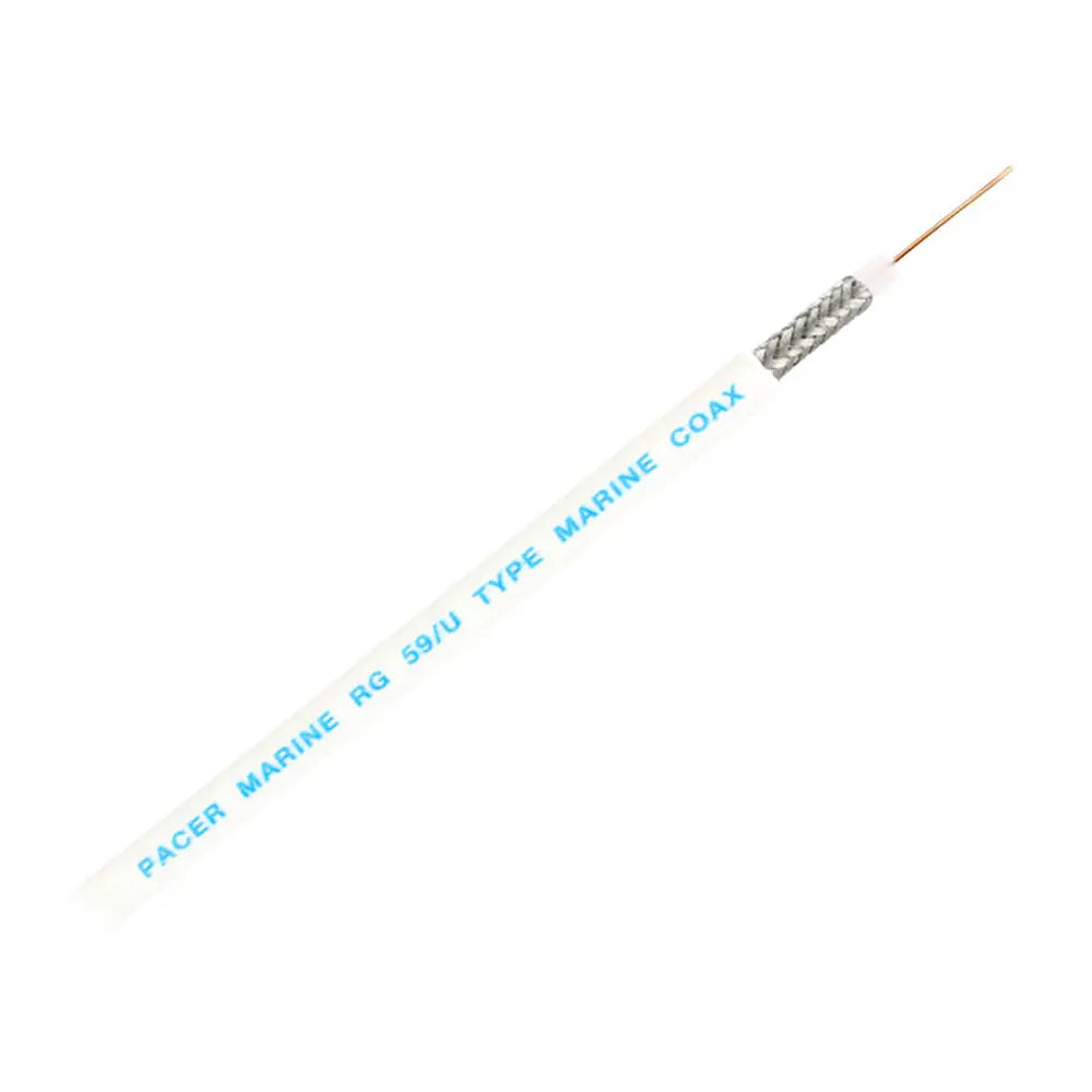 Pacer RG59UW Coax Cable - 200 Feet, White - Ideal for Video and RF Signal Transmission